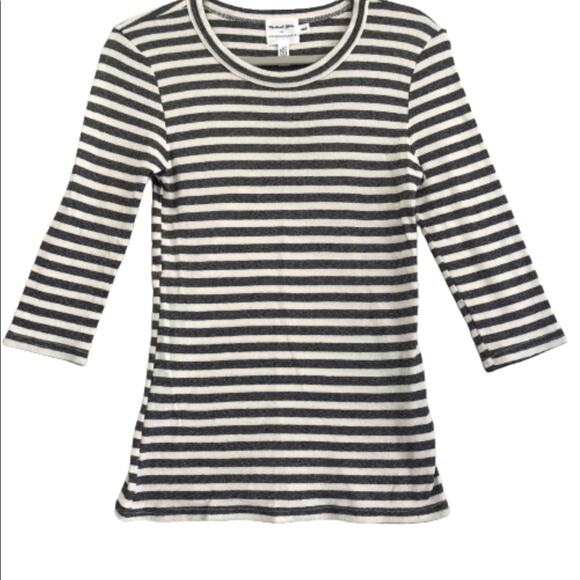 Michael Stars for ANTHRO Womens Black White Striped Top XS/S - Picture 1 of 8